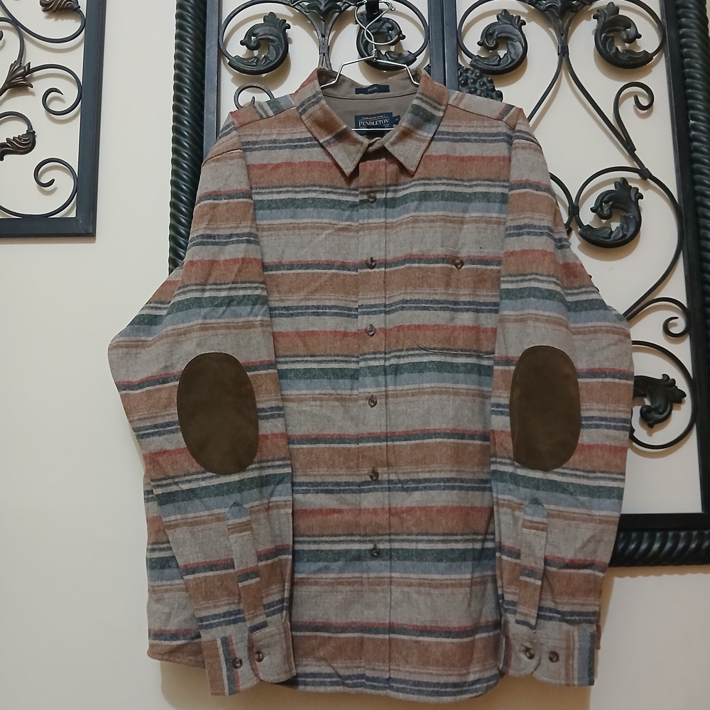 Pendleton Trail Elbow Patch Virgin Wool Long Slee… - image 10